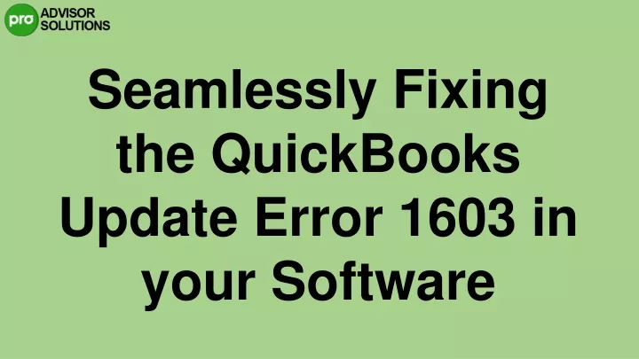 seamlessly fixing the quickbooks update error