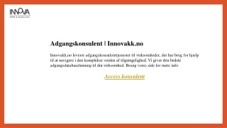Adgangskonsulent  Innovakk.no