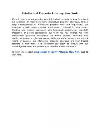 Intellectual Property Attorney New York