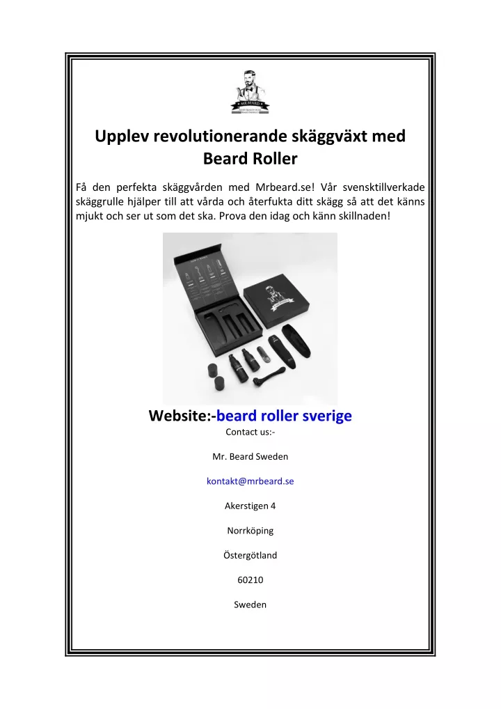 upplev revolutionerande sk ggv xt med beard roller