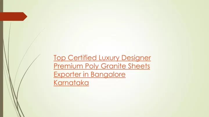 top certified luxury designer premium poly