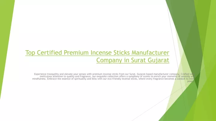 top certified premium incense sticks manufacturer company in surat gujarat