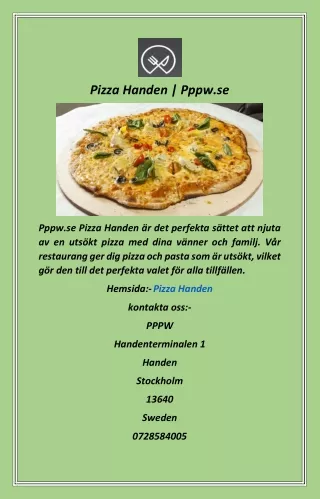 Pizza Handen  Pppw.se