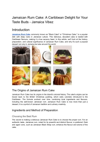 Jamaican Rum Cake_ A Caribbean Delight for Your Taste Buds - Jamaica Vibez
