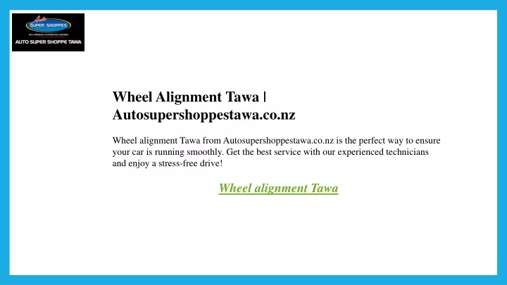 wheel alignment tawa autosupershoppestawa