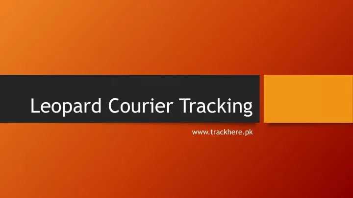 leopard courier tracking