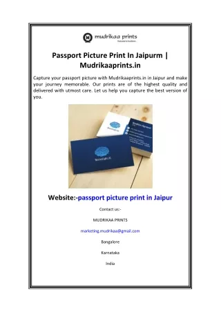 Passport Picture Print In Jaipurm Mudrikaaprints.in