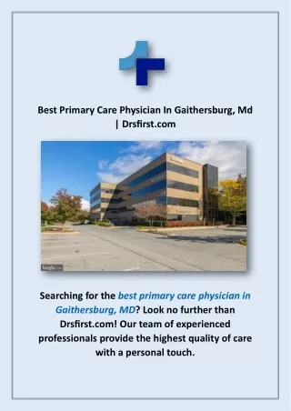 Best Primary Care Physician In Gaithersburg, Md | Drsfirst.com