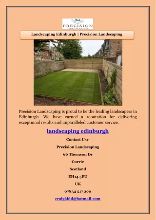 Landscaping Edinburgh | Precision Landscaping