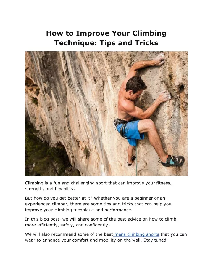 how to improve your climbing technique tips