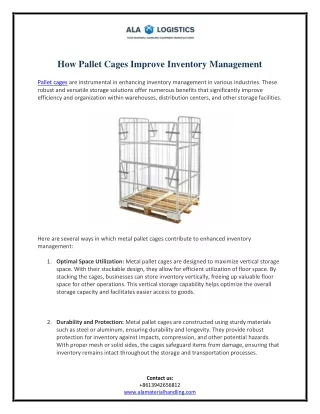 How Pallet Cages Improve Inventory Management