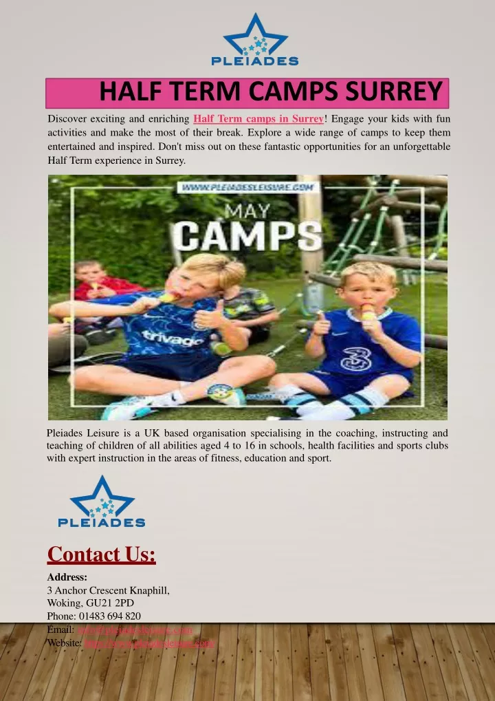 half term camps surrey discover exciting