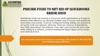 precise fixes to get rid of quickbooks error h202