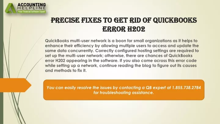 precise fixes to get rid of quickbooks error h202