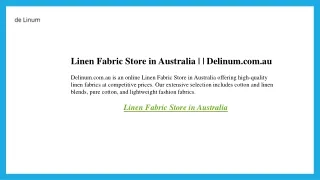 Linen Fabric Store in Australia   Delinum.com.au