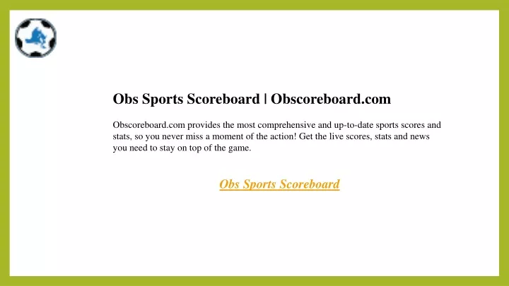 obs sports scoreboard obscoreboard