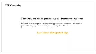 Free Project Management Apps  Pmuncovered.com