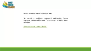 Fitness Instructor Personal Trainer Course