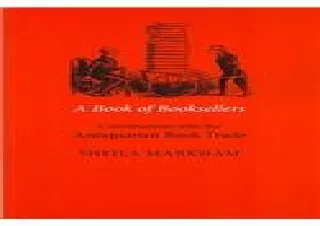 DOWNLOAD PDF A Book of Booksellers: Conversations With the Antiquarian Book Trad