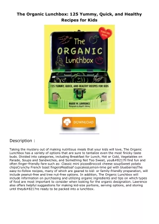 the organic lunchbox 125 yummy quick and healthy