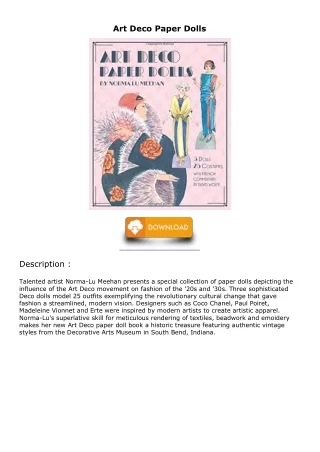PDF/READ Art Deco Paper Dolls download