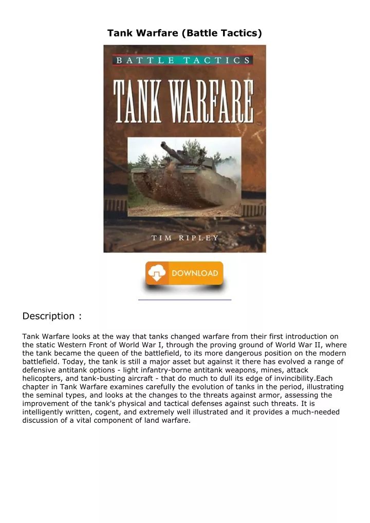 tank warfare battle tactics