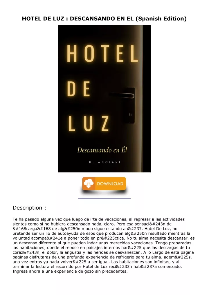 hotel de luz descansando en el spanish edition