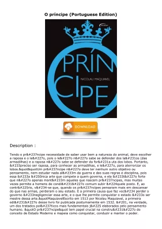 [READ DOWNLOAD] O príncipe (Portuguese Edition) bestseller