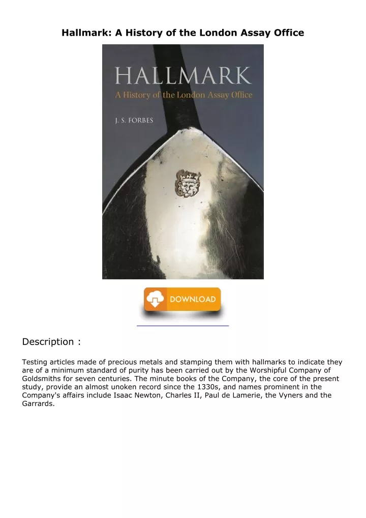 hallmark a history of the london assay office