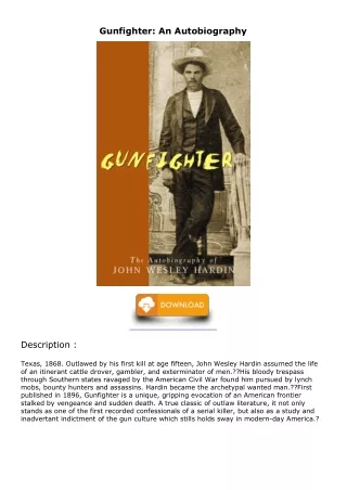 get [PDF] Download Gunfighter: An Autobiography free