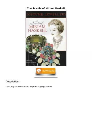 get [PDF] Download The Jewels of Miriam Haskell ebooks