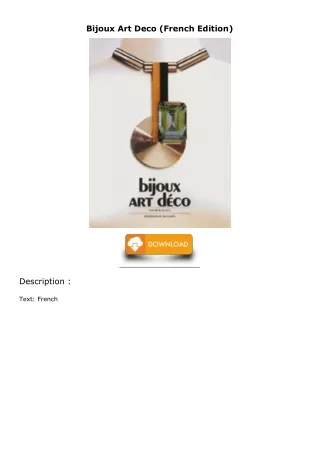 PDF/READ/DOWNLOAD Bijoux Art Deco (French Edition) android