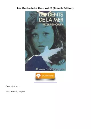 Read ebook [PDF] Les Dents de La Mer, Vol. 2 (French Edition) free