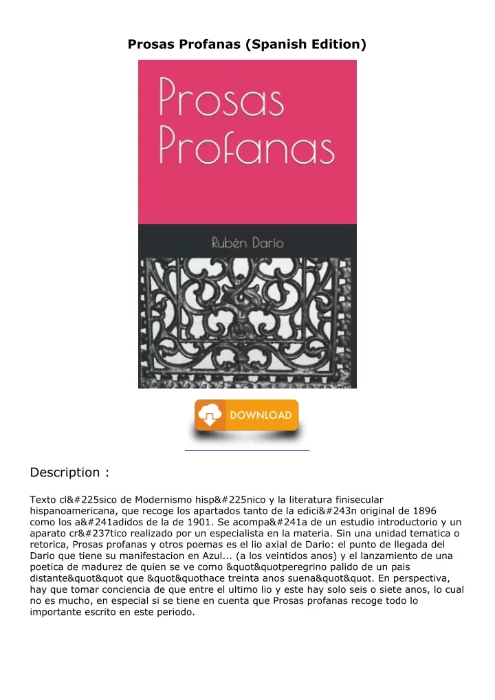 prosas profanas spanish edition