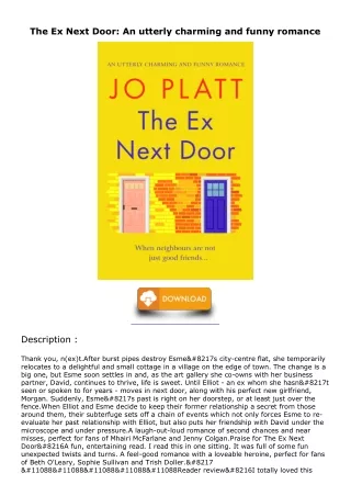 PDF/READ/DOWNLOAD The Ex Next Door: An utterly charming and funny romance epub