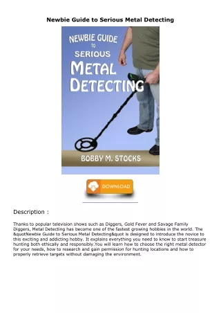 [PDF] DOWNLOAD Newbie Guide to Serious Metal Detecting android