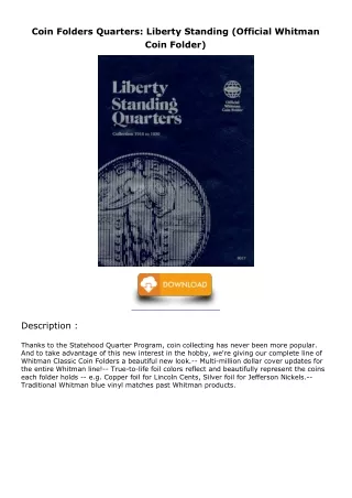 [PDF READ ONLINE] Coin Folders Quarters: Liberty Standing (Official Whitman Coin