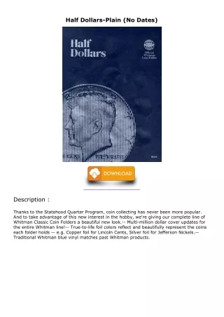 PDF/READ/DOWNLOAD Half Dollars-Plain (No Dates) bestseller