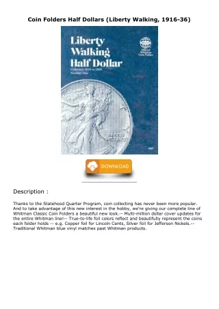 [PDF READ ONLINE] Coin Folders Half Dollars (Liberty Walking, 1916-36) free