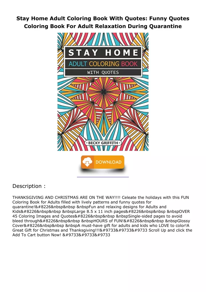 stay home adult coloring book with quotes funny