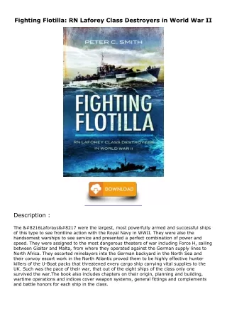 Read ebook [PDF] Fighting Flotilla: RN Laforey Class Destroyers in World War II