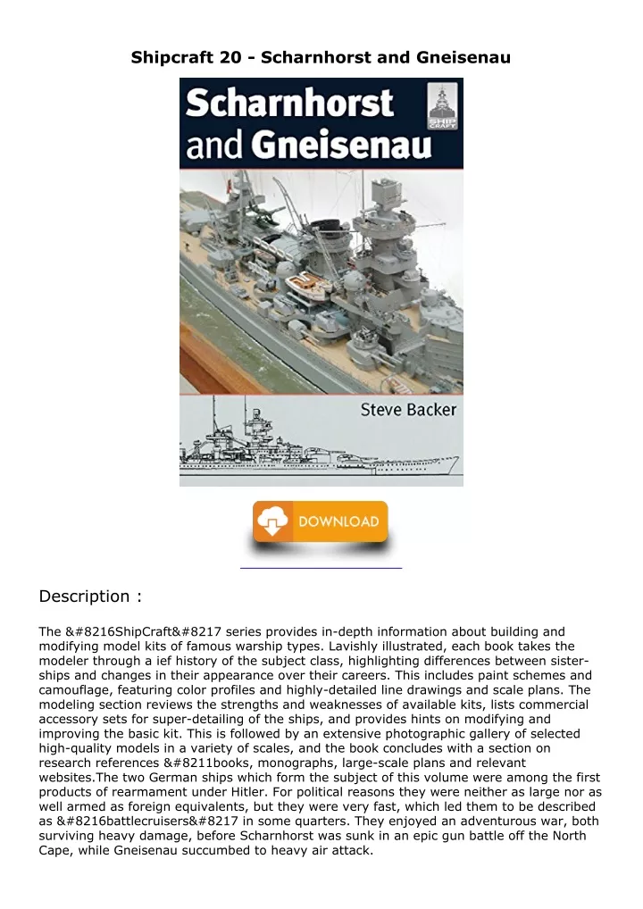 shipcraft 20 scharnhorst and gneisenau