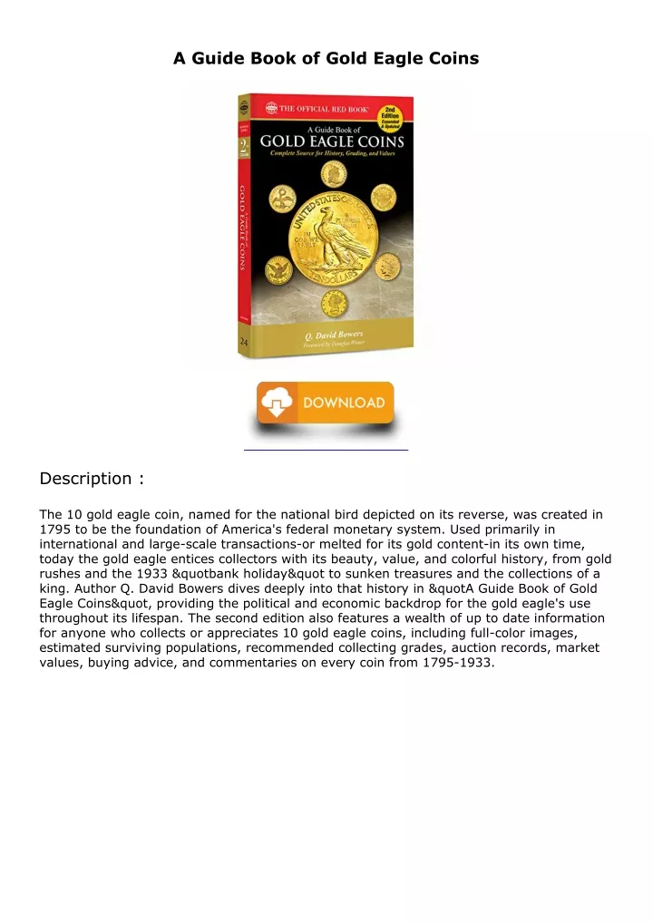 a guide book of gold eagle coins