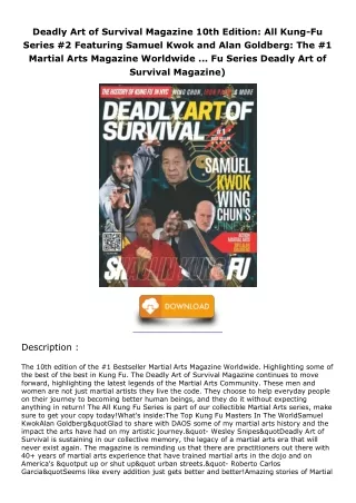 get [PDF] Download Deadly Art of Survival Magazine 10th Edition: All Kung-Fu Ser