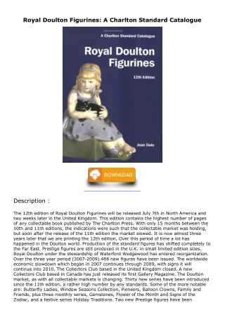 PDF/READ/DOWNLOAD Royal Doulton Figurines: A Charlton Standard Catalogue full