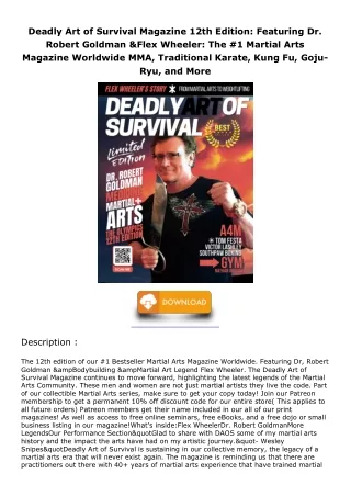 PDF/READ Deadly Art of Survival Magazine 12th Edition: Featuring Dr. Robert Gold