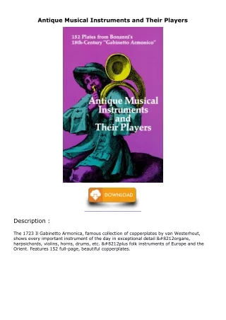 PDF_ Antique Musical Instruments and Their Players read