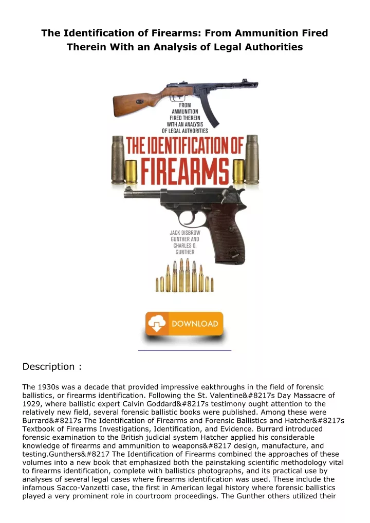 the identification of firearms from ammunition