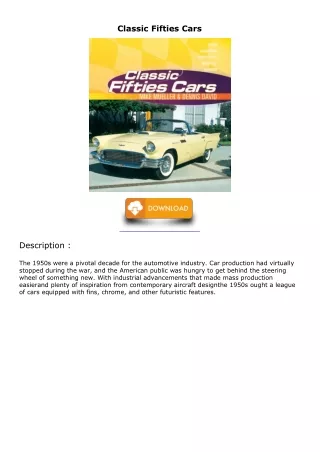 PDF_ Classic Fifties Cars epub