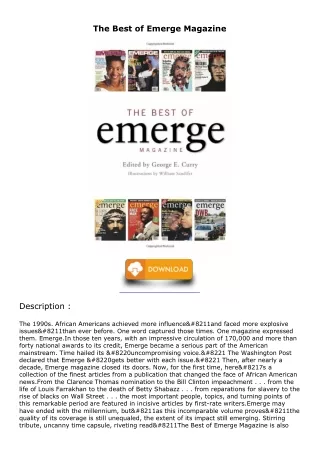 Read ebook [PDF] The Best of Emerge Magazine ebooks